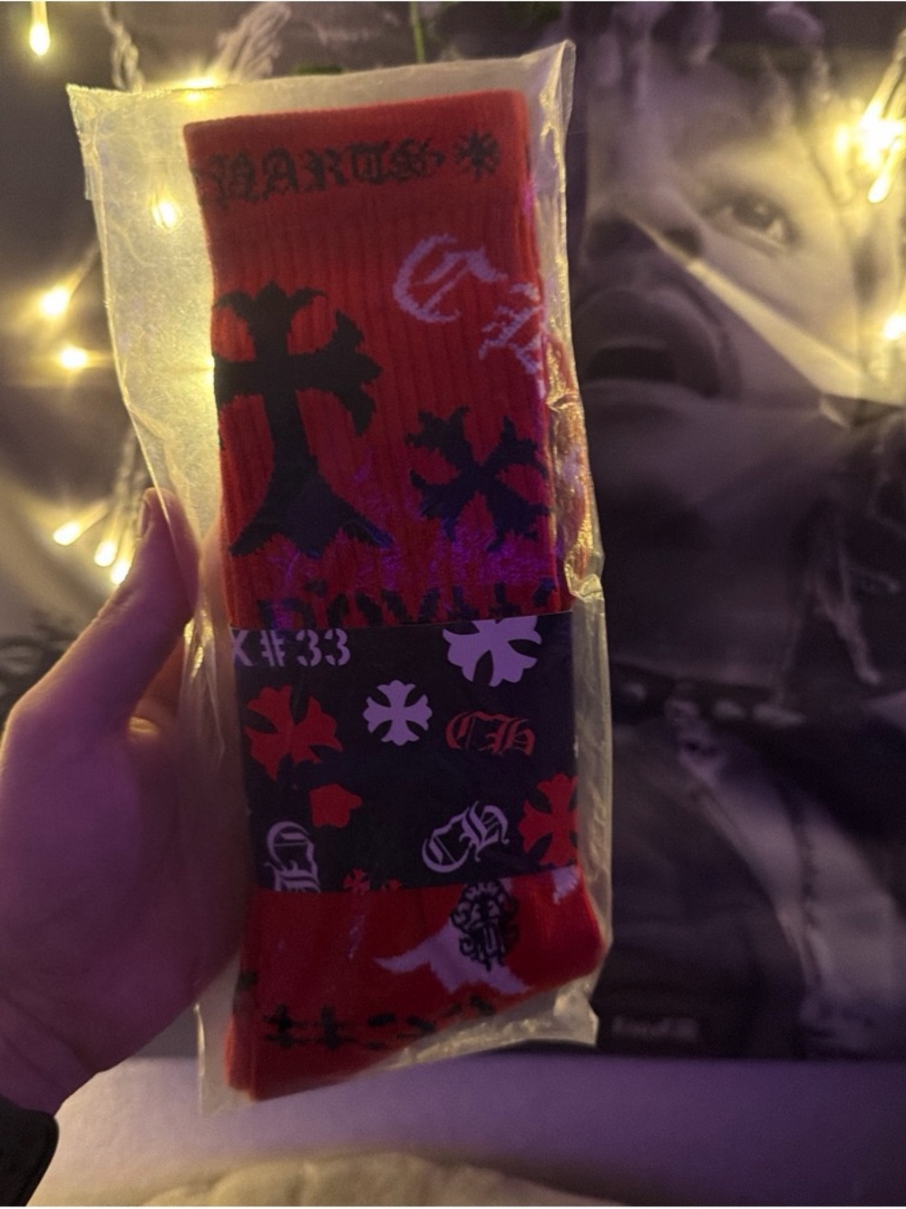 Chrome Hearts Style Red & Black Socks 🧦🔥